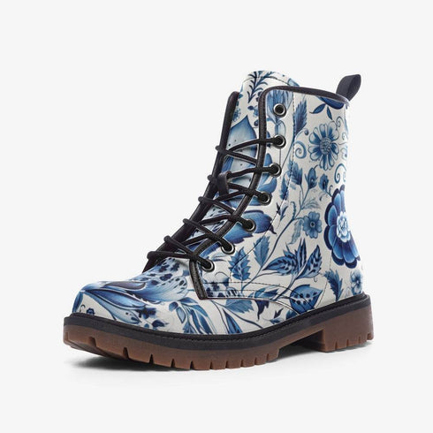 China Blue Vegan Leather Lightweight boots MT - Books Worth Keeping